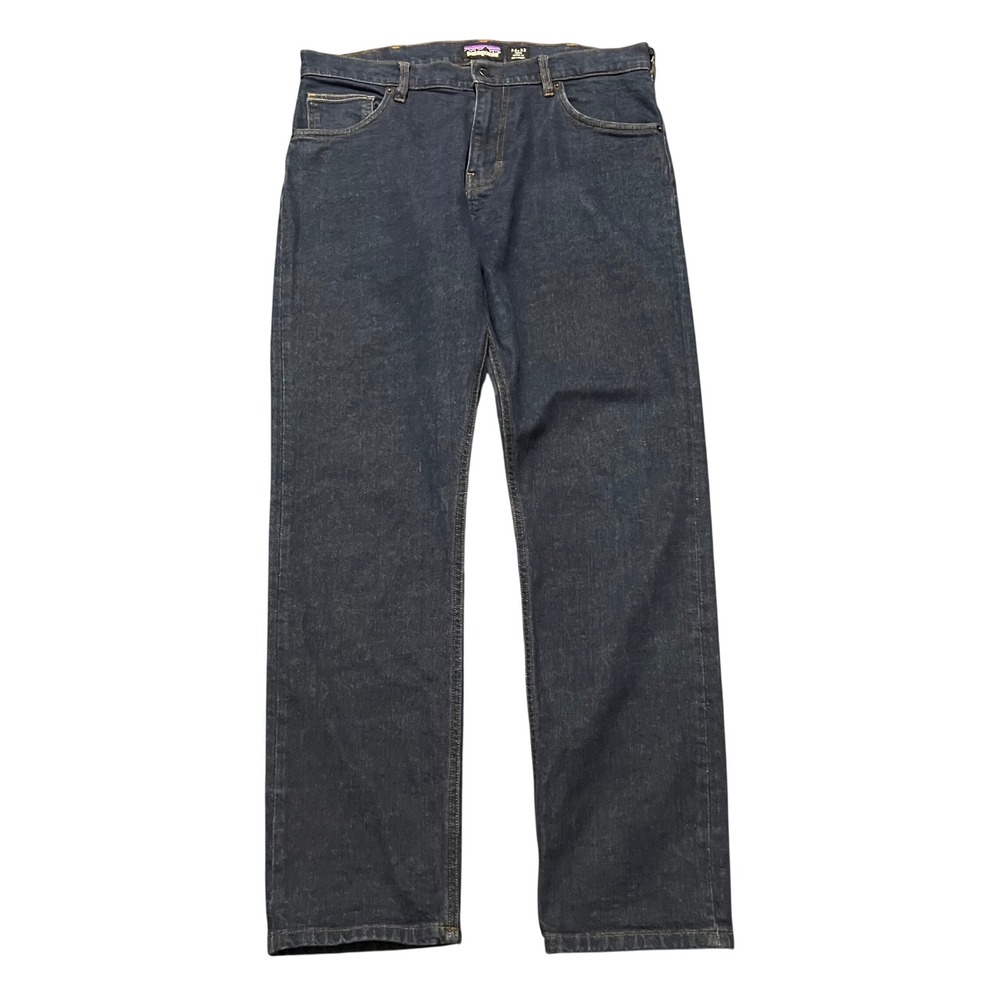 Patagonia Jeans Mens 34x32 Blue Denim Straight Leg Zip Fly 5 Pocket STY21625